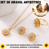 🌻✨Set Girasol Antiestrés Collar + Anillo + Aretes✨🌻 | ENVIO GRATIS 🤩