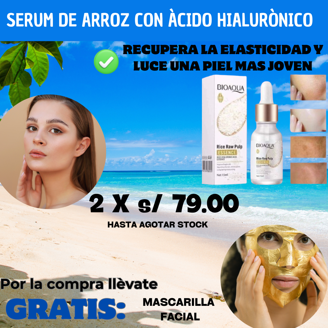 SERUM ACIDO HIALURONICO + ACLARANTE| BIOAQUA 100% Original 2x1 🤩