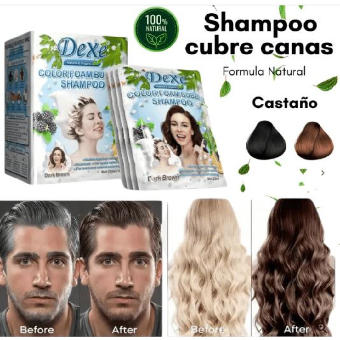 SHAMPOO CUBRE CANAS COLOR (CASTAÑO Y NEGRO) | ENVIO GRATIS 🤩