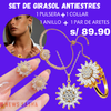 🌻✨Set Girasol Antiestrés Collar + Anillo + Aretes✨🌻 | ENVIO GRATIS 🤩