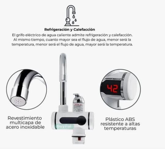 Grifo Eléctrico Calentador De Agua y Pantalla Digital+ Ducha® | ENVIO GRATIS 🎁