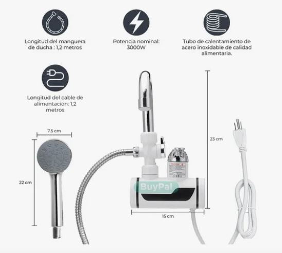 Grifo Eléctrico Calentador De Agua y Pantalla Digital+ Ducha® | ENVIO GRATIS 🎁